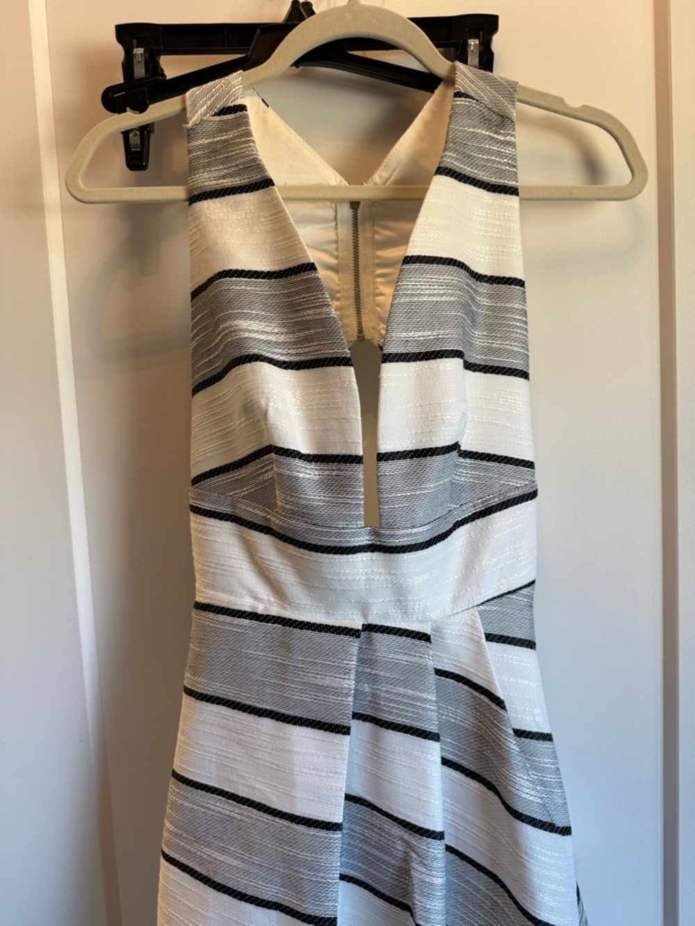 Red Dress Boutique White and Black Striped Midi Dress